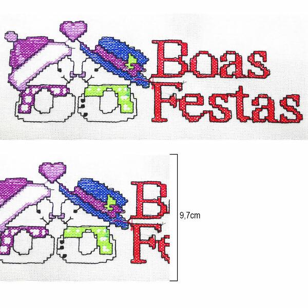 Boas Festas Em Ponto Cruz Faixa ponto cruz - MOD.68 - pacote com 1 unidade - Boas Festas - 3125
